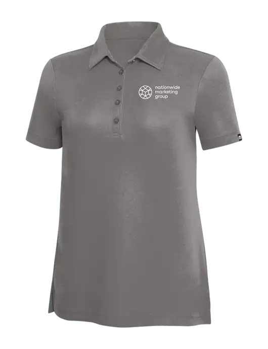 TravisMathew Grey Solid Womens Oceanside Polo w/Nationwide Logo