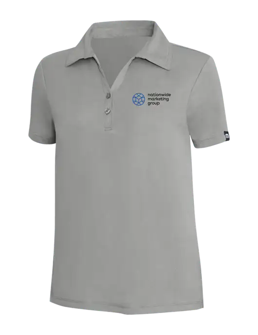 TravisMathew Light Grey Heather Womens Coto Performance Polo w/Nationwide Logo
