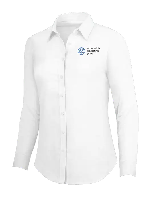 White Womens SuperPro Oxford Shirt w/Nationwide Logo