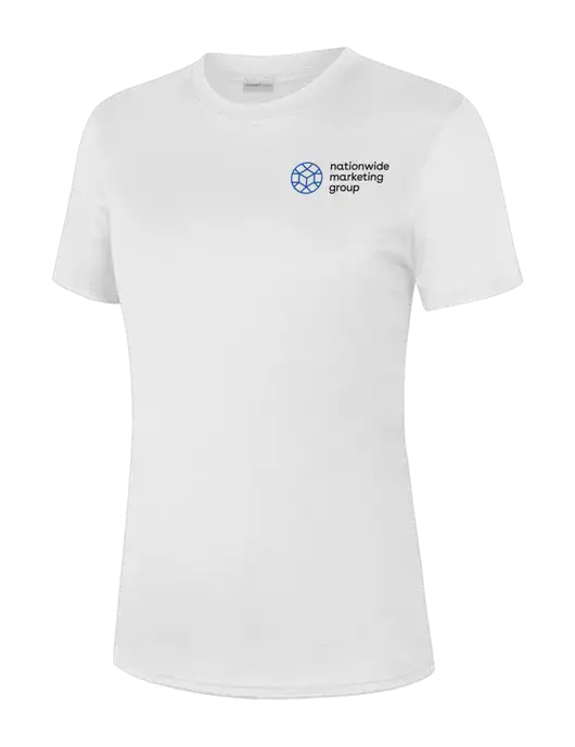  Womens White PosiCharge Competitor Tee w/Nationwide Logo