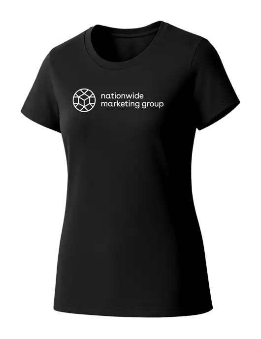 Womens Seriously Soft Black T-Shirt w/Nationwide Logo