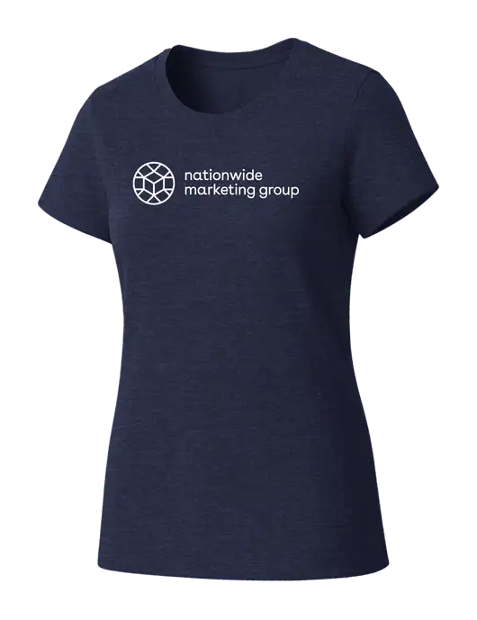 Womens Seriously Soft Heathered Navy T-Shirt w/Nationwide Logo
