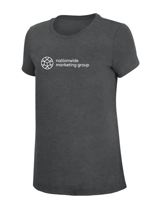 Womens Simply Soft Charcoal 4.5oz Poly/Combed Ring Spun Cotton T-Shirt w/Nationwide Logo