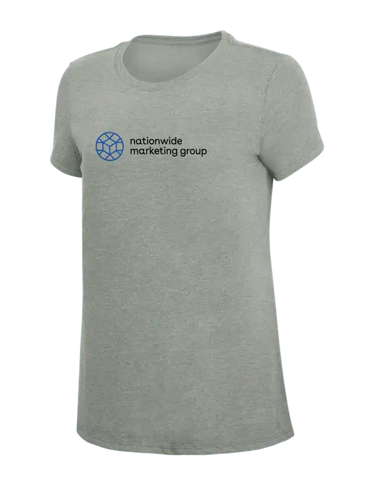 Womens Simply Soft Grey Frost 4.5oz  Poly/Combed Ring Spun Cotton T-Shirt w/Nationwide Logo