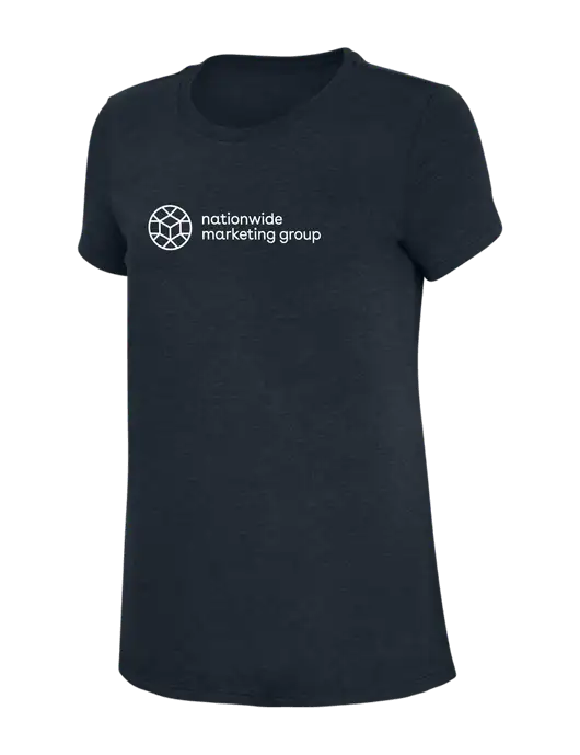 Womens Simply Soft Navy 4.5oz Poly/Combed Ring Spun Cotton T-Shirt w/Nationwide Logo