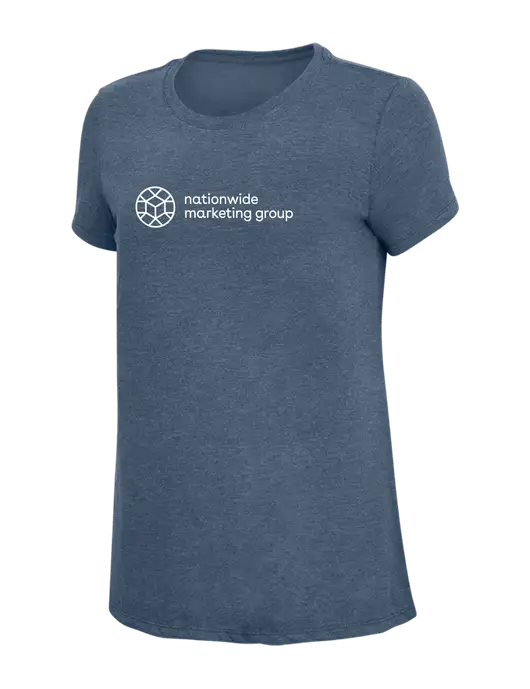 Womens Simply Soft Navy Frost 4.5oz  Poly/Combed Ring Spun Cotton T-Shirt w/Nationwide Logo