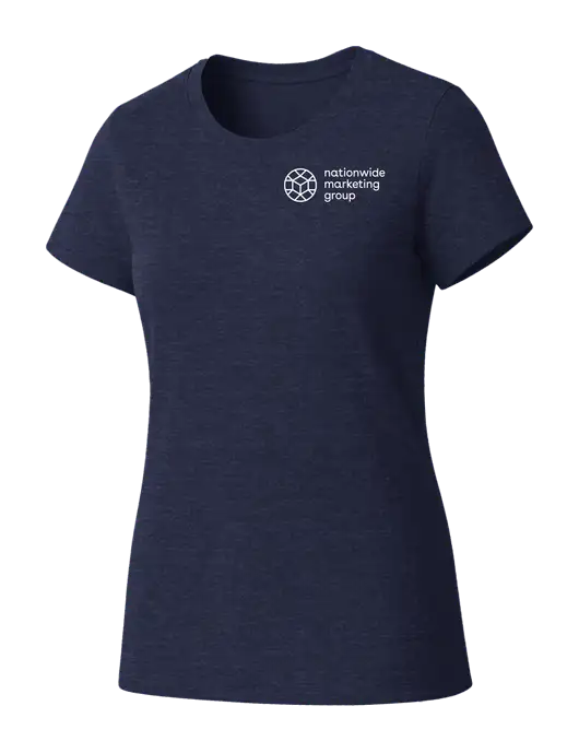 Womens Seriously Soft Heathered Navy T-Shirt w/Nationwide Logo