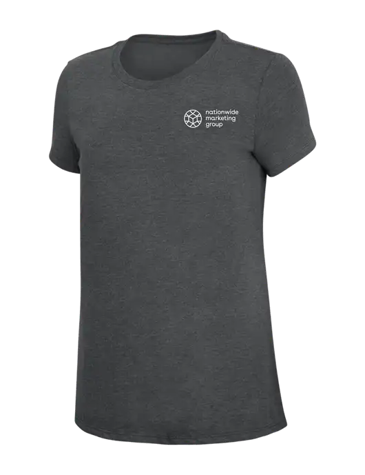 Womens Simply Soft Charcoal 4.5oz Poly/Combed Ring Spun Cotton T-Shirt w/Nationwide Logo