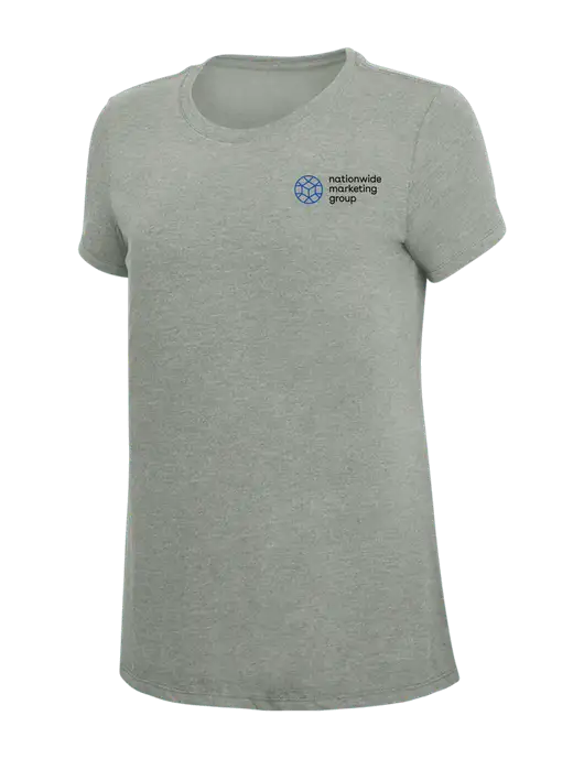 Womens Simply Soft Grey Frost 4.5oz  Poly/Combed Ring Spun Cotton T-Shirt w/Nationwide Logo