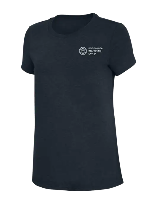 Womens Simply Soft Navy 4.5oz Poly/Combed Ring Spun Cotton T-Shirt w/Nationwide Logo