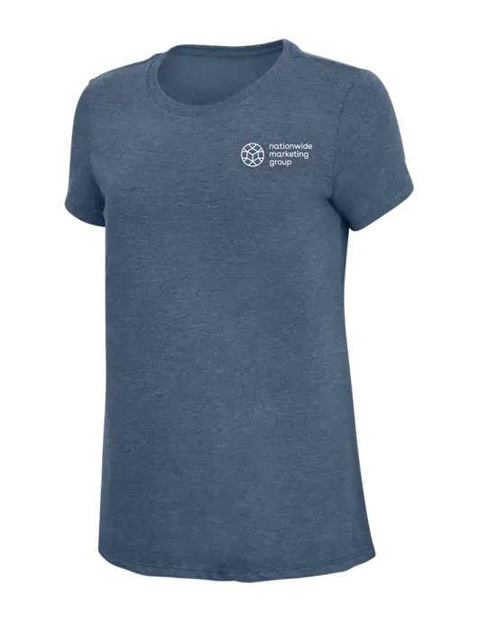Womens Simply Soft Navy Frost 4.5oz  Poly/Combed Ring Spun Cotton T-Shirt w/Nationwide Logo