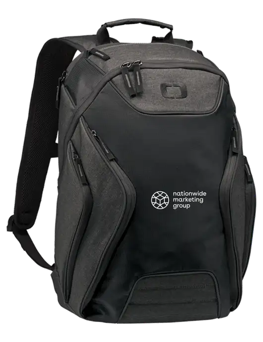 OGIO Black/Heather Grey Hatch Laptop Backpack
 w/Nationwide Logo