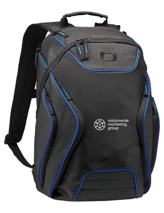 OGIO Royal Blue/Heather Grey Hatch Laptop Backpack
 w/Nationwide Logo